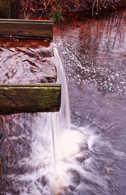 Spillway Art Print featuring the photograph Pond Spillway At Big Brook Park by Gary Slawsky