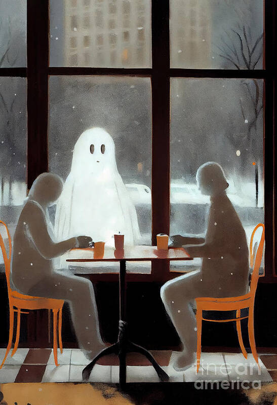 Ghost Art Print featuring the painting Poor Ghost by N Akkash