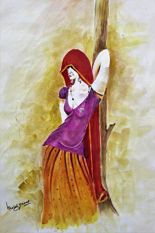 Lady Art Print featuring the painting Princess by Khalid Saeed