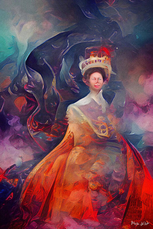 Brushstroke Art Print featuring the digital art Queen Elizabeth by Michelle Hoffmann