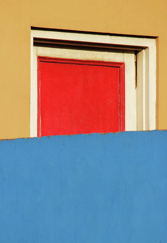 Red Door Art Print featuring the photograph Red Door and Colored Walls by Prakash Ghai