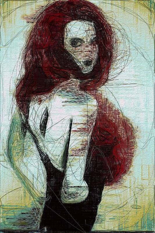  Art Print featuring the photograph Red Haired Woman 2 by David Ridley