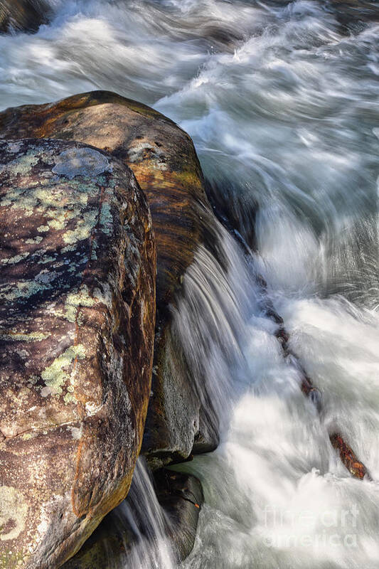 River Art Print featuring the photograph River Splashing by Phil Perkins