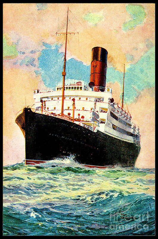 Rms Carinthia (1925) Art Print featuring the painting RMS Carinthia Cruise Ship 1925 by Odin Rosenvinge