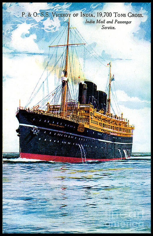 Vicero Art Print featuring the painting RMS Viceroy of India Cruise Ship 1928 by Unknown