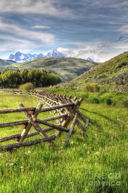 Wyoming Art Print featuring the photograph Road To The Tetons by Randall Dill
