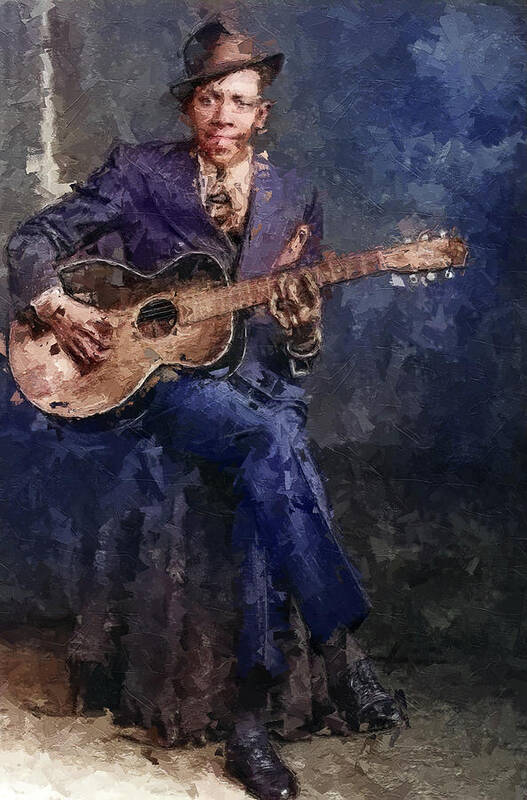 Robert Johnson Blues Man Art Print featuring the painting Robert Johnson Blues Man by Dan Sproul