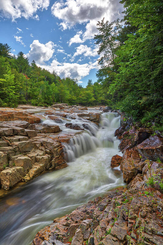 Visit New Hampshire White Mountain National Forest Art Print featuring the photograph Rocky Gorge in the White Mountain National Forest by Juergen Roth