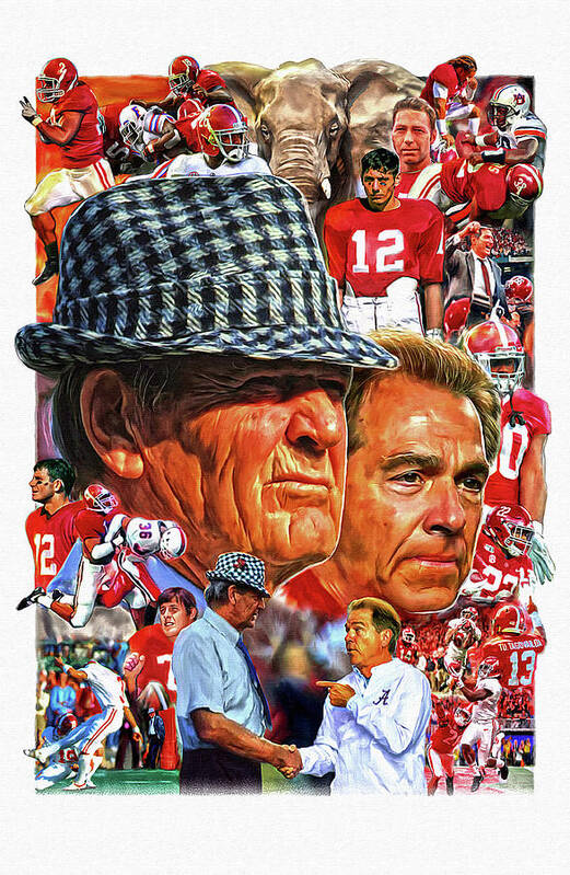 Alabama Football Art Print featuring the mixed media Roll TIde Alabama Football Crimson Tide by Mark Spears
