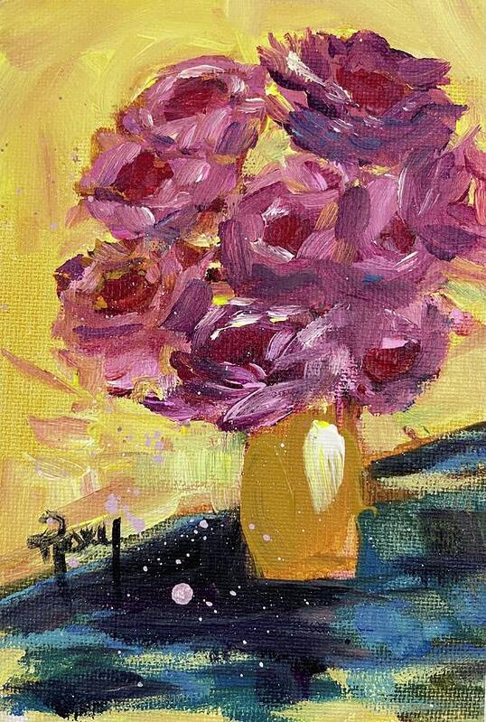 Roses Art Print featuring the painting Roses on a Sunny Day by Roxy Rich