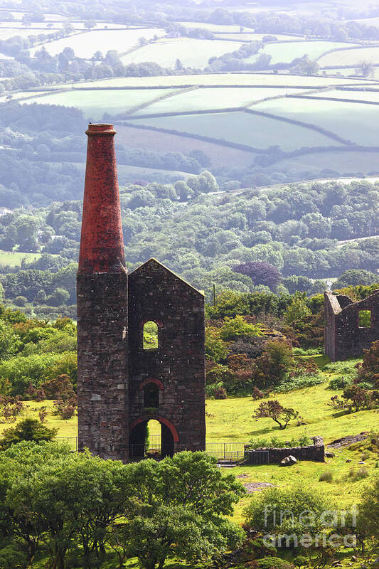 Cornwall Art Print featuring the photograph Ruins of Phoenix United Mine Cornwall by James Brunker