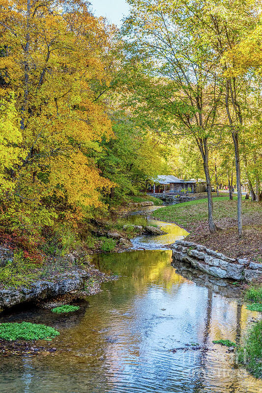Branson Art Print featuring the photograph Rustic Fall Country Creek by Jennifer White