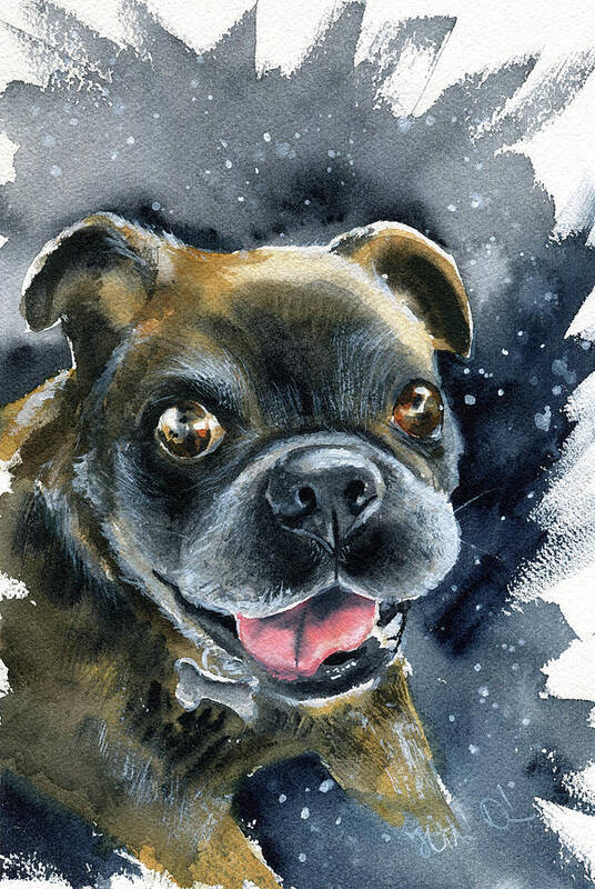 Dog Art Print featuring the painting Rusty Dog Painting by Dora Hathazi Mendes