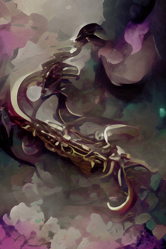  Art Print featuring the digital art Saxophone by Michelle Hoffmann