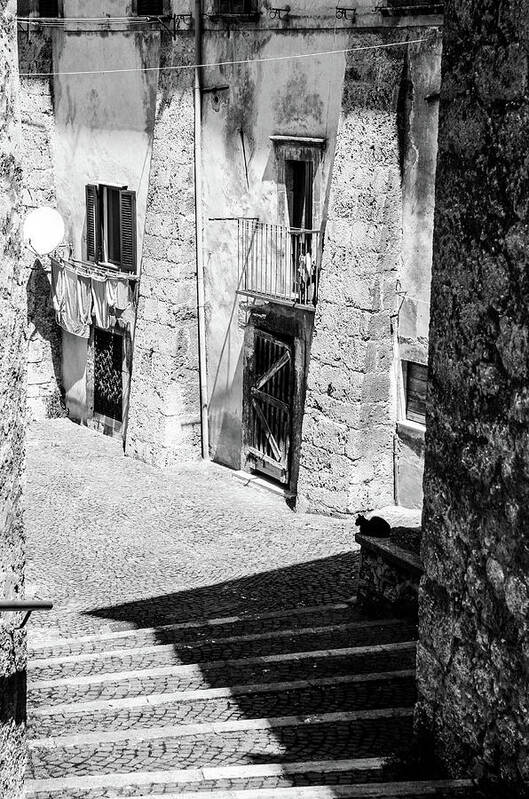 Italian Art Print featuring the photograph Scanno, Italy - BW 01 by AM FineArtPrints