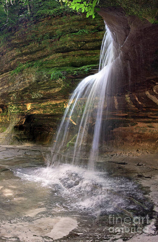 River Art Print featuring the photograph Scenic View Under Side Waterfall La Salle Canyon Starved Rock IL by Pete Klinger