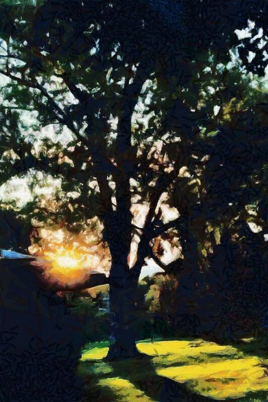 Trees Art Print featuring the mixed media September Sunset by Christopher Reed