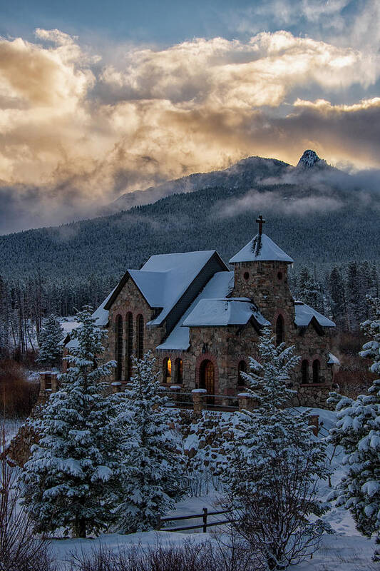 Chapel On The Rocks Art Print featuring the photograph Silent Night by Darlene Bushue