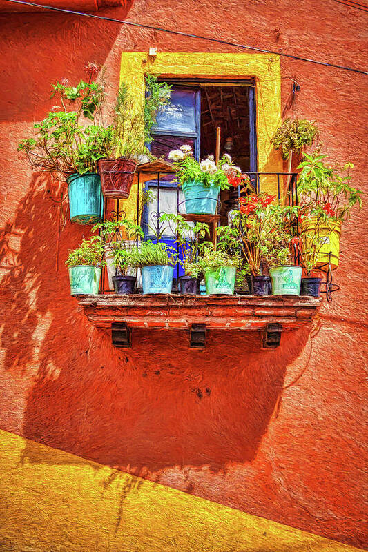 Small Garden Art Print featuring the photograph Small Suspended Garden In Mexico - Digital Paint by Tatiana Travelways
