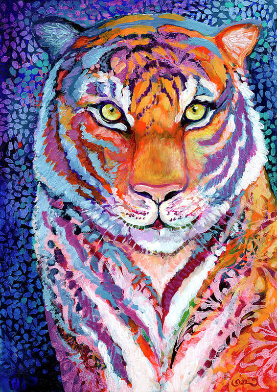Tiger Art Print featuring the painting Soul Searching by Jennifer Lommers