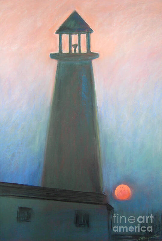 Addie Hocynec Art Art Print featuring the painting South Jersey Lighthouse by Addie Hocynec