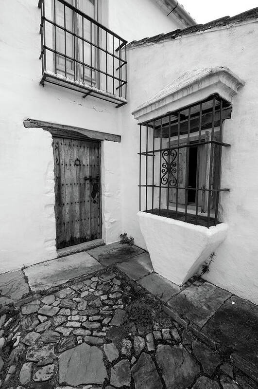 Black And White Art Print featuring the photograph Spanish House by Naomi Maya