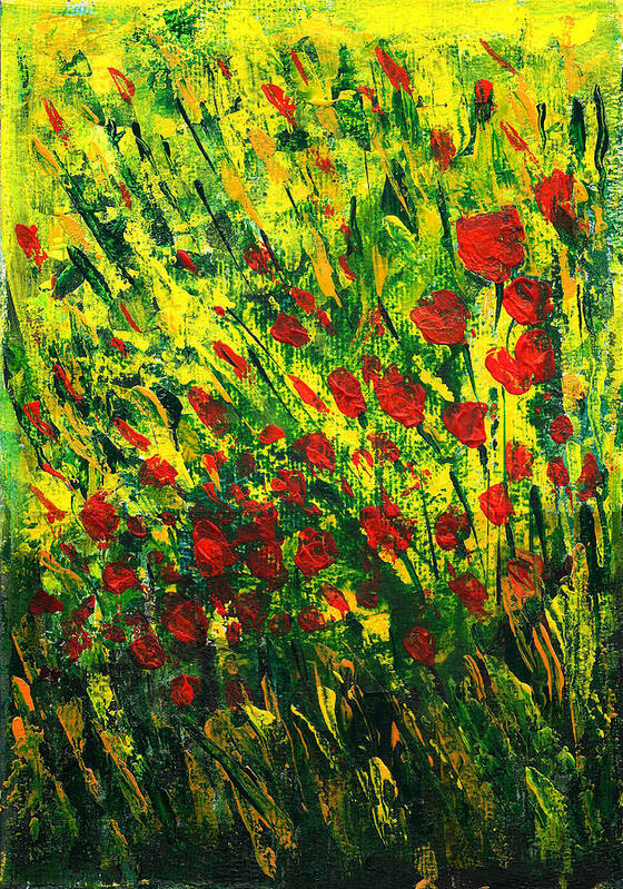 Spring Flowers Art Print featuring the painting Spring in the air by Asha Sudhaker Shenoy