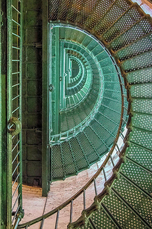 Lighthouse Art Print featuring the photograph Stairwell Currituck Beach Lighthouse by Skip Tribby