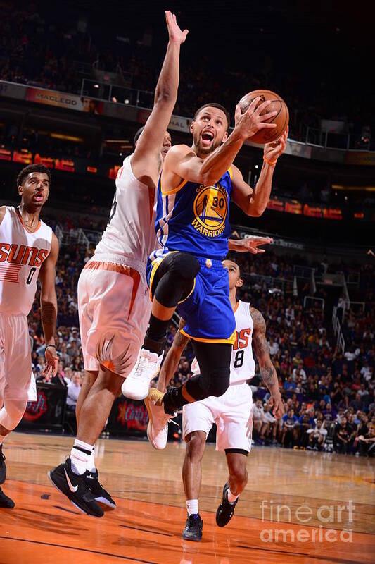Nba Pro Basketball Art Print featuring the photograph Stephen Curry by Barry Gossage