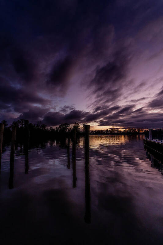 Sunset Art Print featuring the photograph Sunset At The Dock by Ada Weyland