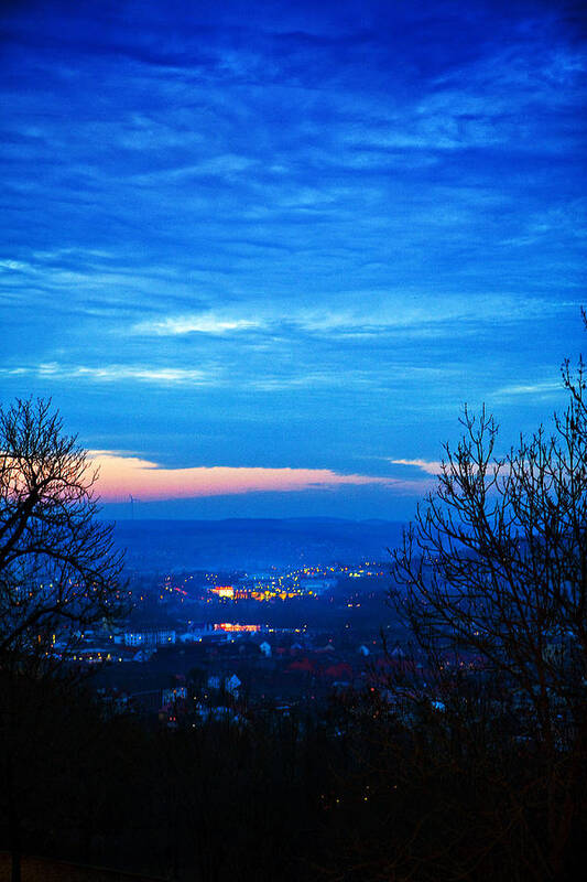 Scenics Art Print featuring the photograph Sunset blue by Tobias Gaulke