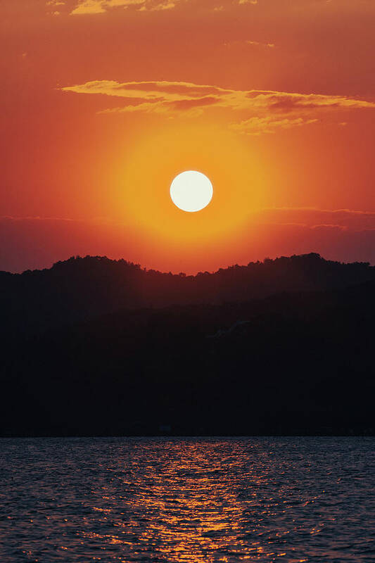 2013 Art Print featuring the photograph Sunset on Hangzhou West Lake by Benoit Bruchez