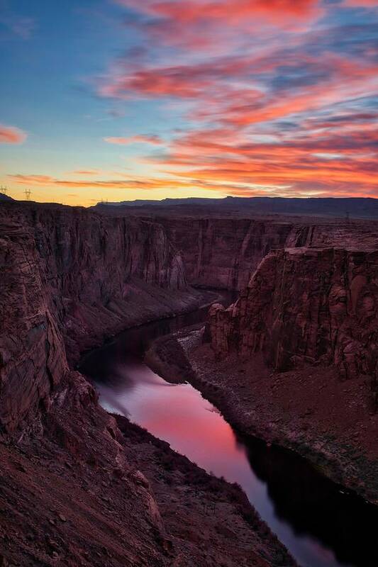 Sunset Art Print featuring the photograph Sunset on the Colorado River by Bradley Morris
