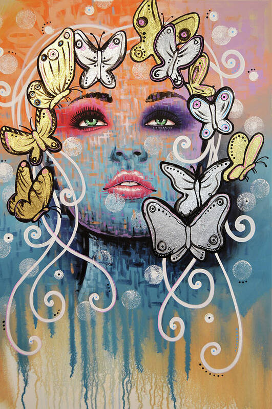 Portrait Art Print featuring the painting The Butterfly Effect by Amy Giacomelli
