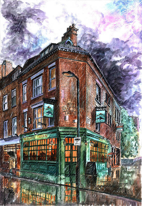  Art Print featuring the painting The Dolphin Red Lion Sq. London UK by Francisco Gutierrez