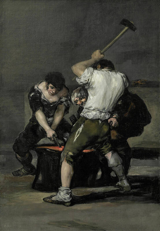 1816 Art Print featuring the painting The Forge by Francisco Goya