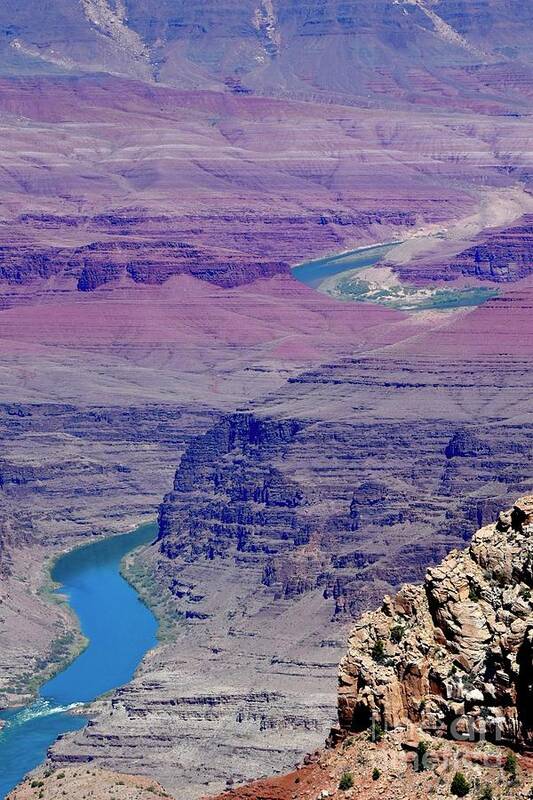 The Grand Canyon And Colorado River Art Print featuring the digital art The Grand Canyon and Colorado River by Tammy Keyes