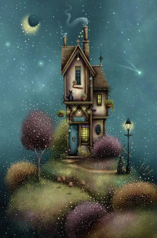 Magic House Art Print featuring the painting The House of a Thousand Stars by Joe Gilronan