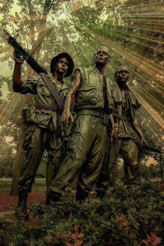 Statue Art Print featuring the photograph The Three Servicemen by Jim Painter