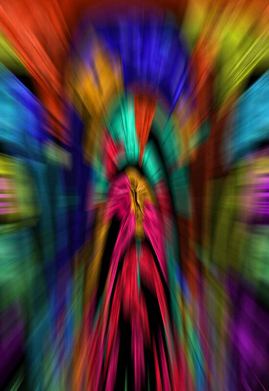 Abstract Art Print featuring the digital art The Time Tunnel in Living Color - Abstract by Ronald Mills