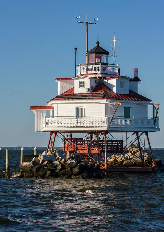 Lighthouse Art Print featuring the photograph Thomas Point Light - No.1 by Steve Ember