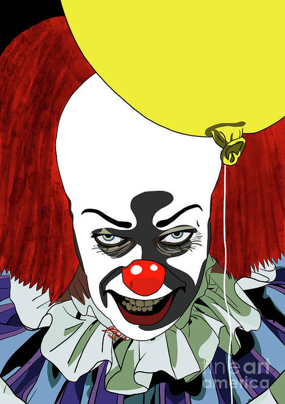 Tim Curry Art Print featuring the digital art Tim Curry Pennywise IT by Marisol VB