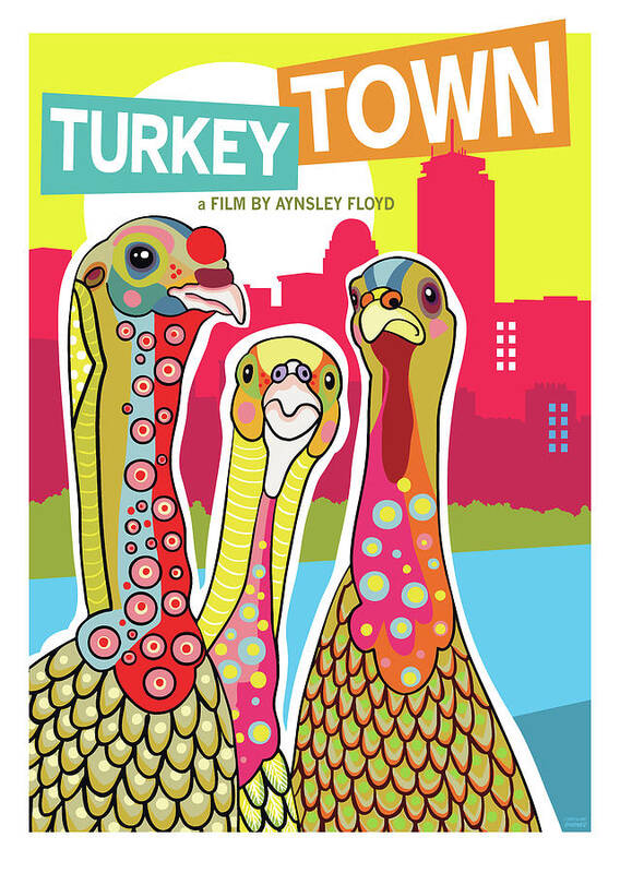  Art Print featuring the digital art Turkey Town by Caroline Barnes