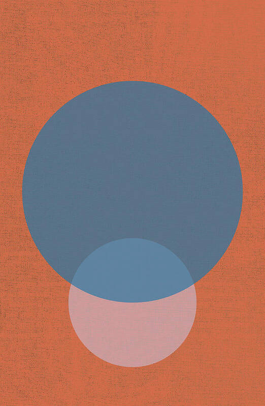 Circles Art Print featuring the digital art Two Circles Abstract by Eena Bo
