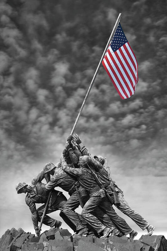 Marine Corp Art Print featuring the photograph US Marine Corps War Memorial by Mike McGlothlen