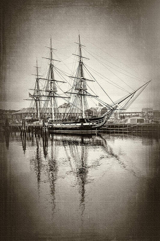 Boston Art Print featuring the photograph USS Constitution Navy Yard Boston Vintage  by Carol Japp