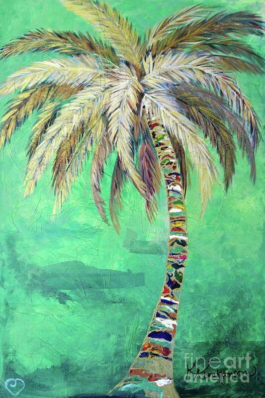 Green Art Print featuring the painting Verdant Palm by Kristen Abrahamson
