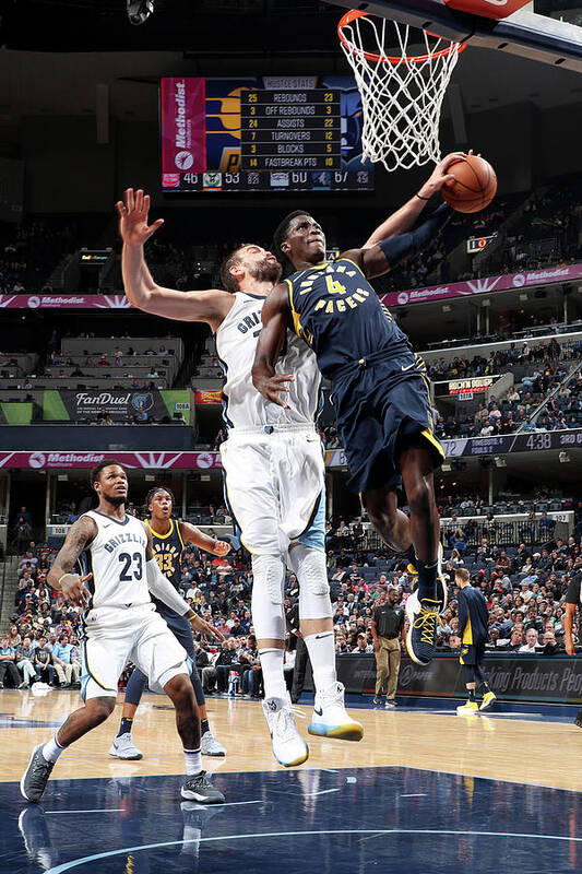Marc Gasol Art Print featuring the photograph Victor Oladipo and Marc Gasol by Joe Murphy