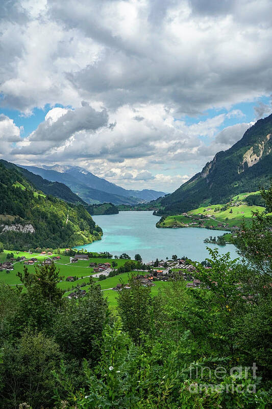 Viewing Point Lungern Lake Art Print featuring the photograph Viewing Point At Lake Lungern by Claudia Zahnd-Prezioso