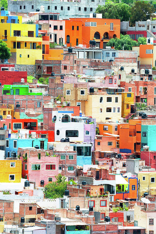 Mexico Art Print featuring the photograph Viva Mexico Collection - Guanajuato Colorful City I I I by Philippe HUGONNARD